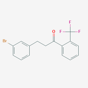 molecular formula C16H12BrF3O B1522351 3-(3-溴苯基)-2'-三氟甲基丙酮 CAS No. 898760-51-5
