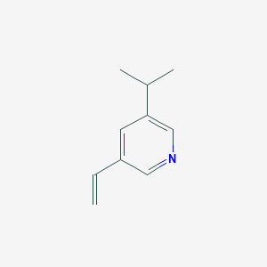 molecular formula C10H13N B15223541 3-Isopropyl-5-vinylpyridine 