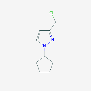 molecular formula C9H13ClN2 B1522356 3-(chloromethyl)-1-cyclopentyl-1H-pyrazole CAS No. 1260659-19-5