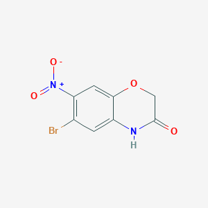 molecular formula C8H5BrN2O4 B15223560 6-Bromo-7-nitro-2H-benzo[b][1,4]oxazin-3(4H)-one 