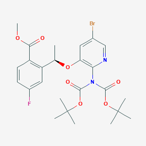 Methyl (R)-2-(1-((2-(bis(tert-butoxycarbonyl)amino)-5-bromopyridin-3-yl)oxy)ethyl)-4-fluorobenzoate