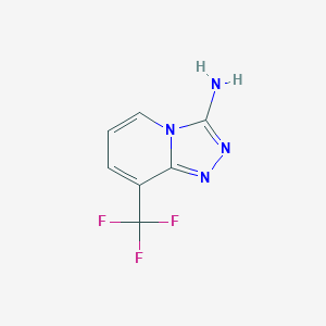 molecular formula C7H5F3N4 B15223646 8-(Trifluoromethyl)-1,2,4-triazolo[4,3-a]pyridine-3-amine 