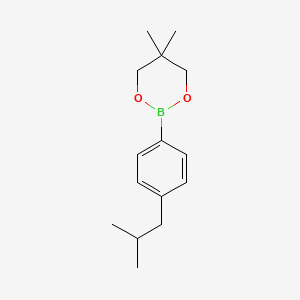 molecular formula C15H23BO2 B15223712 2-(4-Isobutylphenyl)-5,5-dimethyl-1,3,2-dioxaborinane 