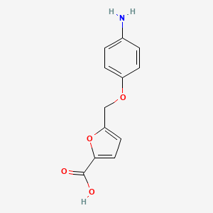 molecular formula C12H11NO4 B1522372 5-[(4-Aminophenoxy)methyl]furan-2-carboxylic acid CAS No. 1184060-24-9