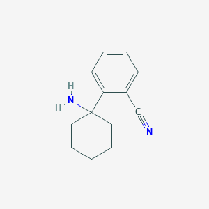 molecular formula C13H16N2 B15223746 2-(1-Aminocyclohexyl)benzonitrile 