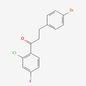 molecular formula C15H11BrClFO B1522376 3-(4-溴苯基)-1-(2-氯-4-氟苯基)丙-1-酮 CAS No. 898761-80-3