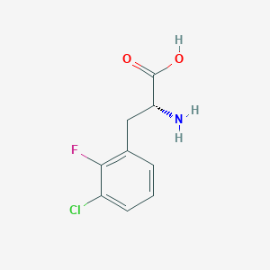 molecular formula C9H9ClFNO2 B15223768 (R)-2-Amino-3-(3-chloro-2-fluorophenyl)propanoic acid 