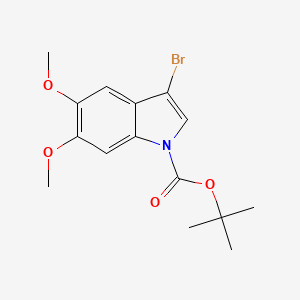 molecular formula C15H18BrNO4 B15223775 tert-Butyl 3-bromo-5,6-dimethoxy-1H-indole-1-carboxylate CAS No. 348640-13-1