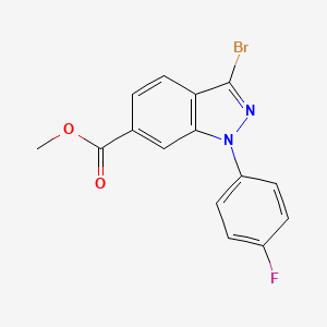 molecular formula C15H10BrFN2O2 B15223798 Methyl 3-bromo-1-(4-fluorophenyl)-1H-indazole-6-carboxylate 