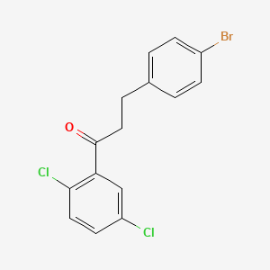 molecular formula C15H11BrCl2O B1522380 3-(4-溴苯基)-1-(2,5-二氯苯基)丙酮 CAS No. 898761-90-5