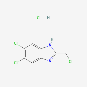 molecular formula C8H6Cl4N2 B15223805 5,6-Dichloro-2-(chloromethyl)-1H-benzo[d]imidazole hydrochloride CAS No. 89218-86-0