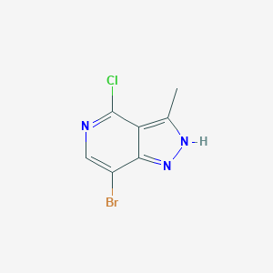 molecular formula C7H5BrClN3 B15223814 7-Bromo-4-chloro-3-methyl-1H-pyrazolo[4,3-c]pyridine 