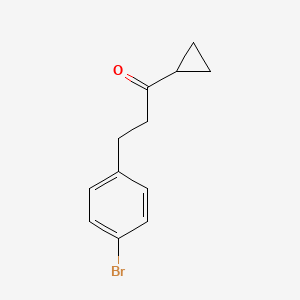 molecular formula C12H13BrO B1522382 2-(4-溴苯基)乙基环丙基酮 CAS No. 898762-06-6