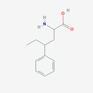 molecular formula C12H17NO2 B15223832 2-Amino-4-phenylhexanoic acid 