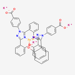 molecular formula C42H24FeK3N6O8 B15223844 Tripotassium;4-[3,5-bis(2-oxidophenyl)-1,2,4-triazol-1-yl]benzoate;iron(3+) 