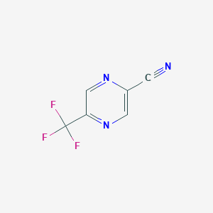 molecular formula C6H2F3N3 B15223851 5-(Trifluoromethyl)pyrazine-2-carbonitrile 