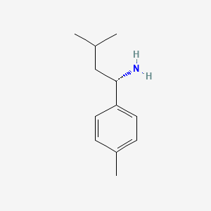 molecular formula C12H19N B15223906 (S)-3-Methyl-1-(p-tolyl)butan-1-amine 