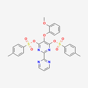 molecular formula C29H24N4O8S2 B15223909 5-(2-Methoxyphenoxy)-[2,2'-bipyrimidine]-4,6-diyl bis(4-methylbenzenesulfonate) CAS No. 1956322-52-3