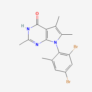 7-(2,4-Dibromo-6-methylphenyl)-2,5,6-trimethyl-3H-pyrrolo[2,3-d]pyrimidin-4(7H)-one