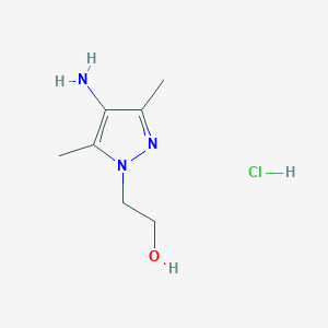 molecular formula C7H14ClN3O B1522395 2-(4-Amino-3,5-dimethyl-1H-pyrazol-1-YL)ethanol hydrochloride CAS No. 1224169-47-4