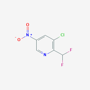 molecular formula C6H3ClF2N2O2 B15223951 3-Chloro-2-(difluoromethyl)-5-nitropyridine 