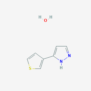 molecular formula C7H8N2OS B1522396 3-(3-噻吩基)-1H-吡唑水合物 CAS No. 1269060-45-8