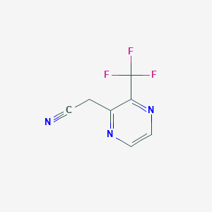 molecular formula C7H4F3N3 B15223981 2-(3-(Trifluoromethyl)pyrazin-2-yl)acetonitrile 