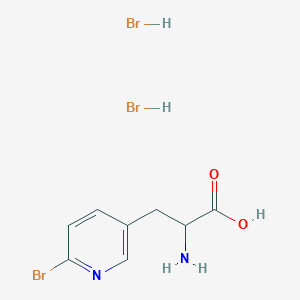 molecular formula C8H11Br3N2O2 B15223995 2-Amino-3-(6-bromopyridin-3-yl)propanoic acid dihydrobromide 