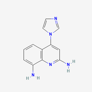 molecular formula C12H11N5 B15224004 4-(1H-Imidazol-1-yl)quinoline-2,8-diamine 