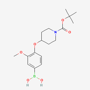 molecular formula C17H26BNO6 B1522408 （4-((1-（叔丁氧羰基）哌啶-4-基）氧基）-3-甲氧基苯基）硼酸 CAS No. 1072946-30-5