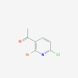 molecular formula C7H5BrClNO B15224128 1-(2-Bromo-6-chloropyridin-3-yl)ethanone 