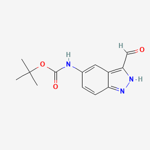 molecular formula C13H15N3O3 B15224148 tert-Butyl (3-formyl-1H-indazol-5-yl)carbamate 