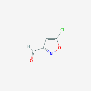 molecular formula C4H2ClNO2 B15224155 5-Chloroisoxazole-3-carbaldehyde 