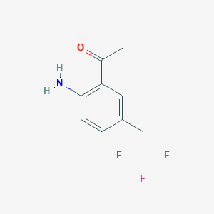 molecular formula C10H10F3NO B15224168 1-(2-Amino-5-(2,2,2-trifluoroethyl)phenyl)ethan-1-one 