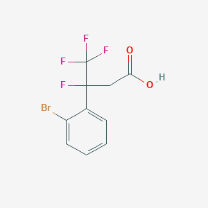 molecular formula C10H7BrF4O2 B15224181 3-(2-Bromophenyl)-3,4,4,4-tetrafluorobutanoic acid 