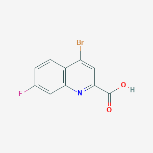 molecular formula C10H5BrFNO2 B15224215 4-Bromo-7-fluoroquinoline-2-carboxylic acid 