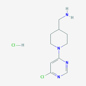 molecular formula C10H16Cl2N4 B15224241 (1-(6-Chloropyrimidin-4-yl)piperidin-4-yl)methanamine hydrochloride 