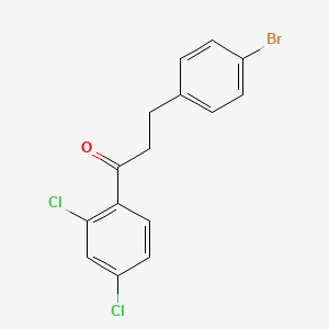 molecular formula C15H11BrCl2O B1522425 3-(4-Bromophenyl)-1-(2,4-dichlorophenyl)propan-1-one CAS No. 898761-88-1
