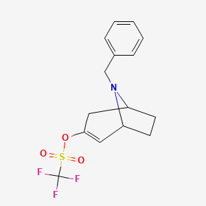 molecular formula C15H16F3NO3S B1522426 8-Benzyl-8-azabicyclo[3.2.1]oct-2-en-3-yl trifluoromethanesulfonate CAS No. 949902-02-7