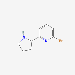 molecular formula C9H11BrN2 B15224289 2-Bromo-6-(pyrrolidin-2-YL)pyridine 