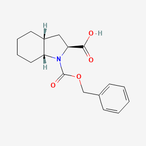 molecular formula C17H21NO4 B15224296 (2S,3aR,7aR)-1-((Benzyloxy)carbonyl)octahydro-1H-indole-2-carboxylic acid 