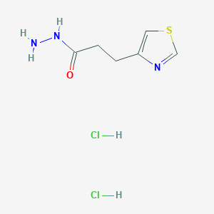 molecular formula C6H11Cl2N3OS B15224299 3-(Thiazol-4-yl)propanehydrazide dihydrochloride 