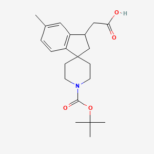 molecular formula C21H29NO4 B1522430 2-(1-(叔丁氧羰基)-5-甲基-2,3-二氢螺[茚满-1,4-哌啶]-3-基)乙酸 CAS No. 1160247-57-3