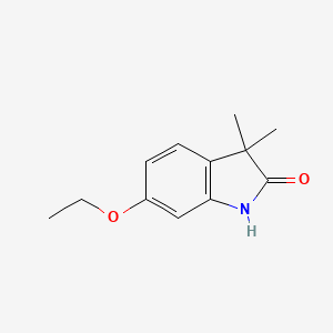 molecular formula C12H15NO2 B15224357 6-Ethoxy-3,3-dimethyl-1,3-dihydro-2H-indol-2-one CAS No. 87234-61-5