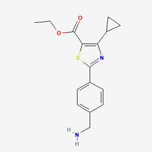 Ethyl 2-(4-(aminomethyl)phenyl)-4-cyclopropylthiazole-5-carboxylate