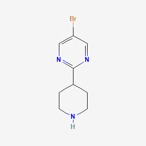 molecular formula C9H12BrN3 B15224366 5-Bromo-2-(piperidin-4-yl)pyrimidine 