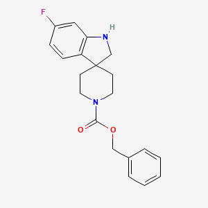 molecular formula C20H21FN2O2 B15224374 Benzyl 6-fluorospiro[indoline-3,4'-piperidine]-1'-carboxylate 