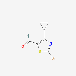 molecular formula C7H6BrNOS B15224376 2-Bromo-4-cyclopropylthiazole-5-carbaldehyde 