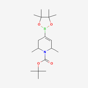 molecular formula C18H32BNO4 B1522441 叔丁基 2,6-二甲基-4-(4,4,5,5-四甲基-1,3,2-二氧杂硼环-2-基)-5,6-二氢吡啶-1(2H)-羧酸酯 CAS No. 1005397-65-8
