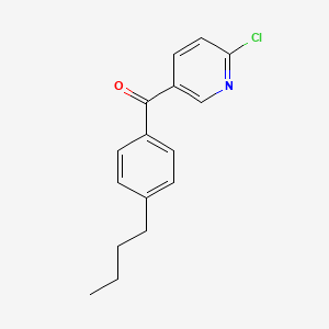 molecular formula C16H16ClNO B1522444 5-(4-丁基苯甲酰)-2-氯吡啶 CAS No. 1187169-39-6